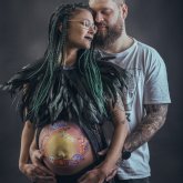 belly painting halloween moselle grossesse