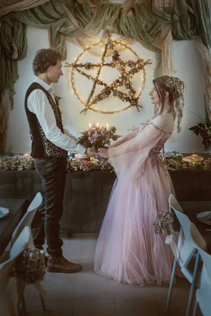 mariage goth gothic pentacle